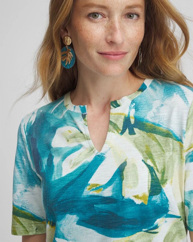 Watercolor Notch Neck Tee - image 4